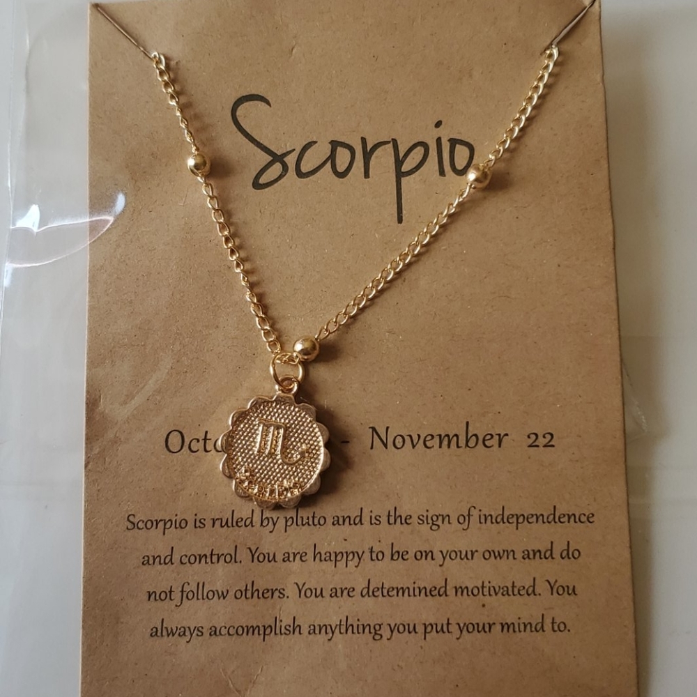 Gold Scorpio Zodiac Necklace